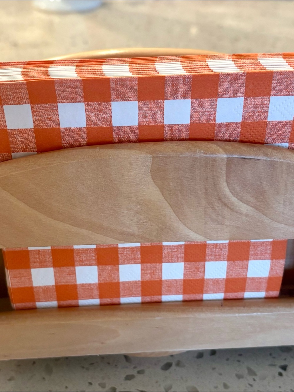 Wooden Lazy Susan Napkin and Flatware Caddy - Natural Finish - Picture 4 of 5